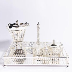 A gift for your loved ones, consisting of a silver tray with a large incense burner, a pinch of incense, and tongs.