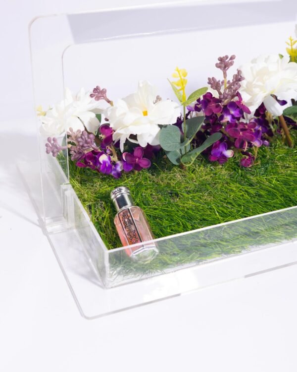 A gift for your loved ones. An acrylic tray decorated with roses. Contains wine, 50 ml perfume, and Datura incense. - Image 2