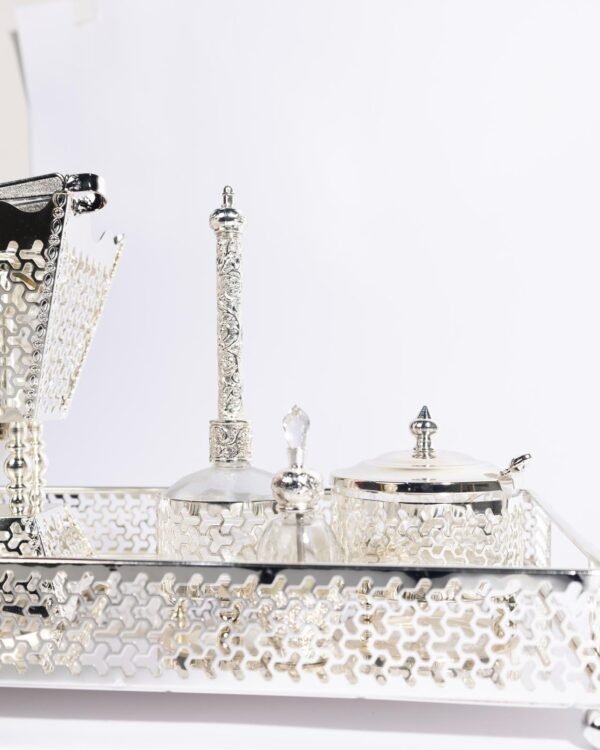 A gift for your loved ones, consisting of a silver tray with a large incense burner, a pinch of incense, and tongs. - Image 2